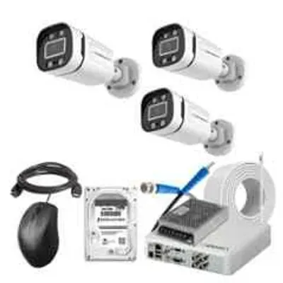 Cybernautt 2.4MP Full Colour HD Indoor & Outdoor CCTV Combo Kit with 4Ch DVR, 3 Bullet Camera, 4Ch SMPS, 50m Copper Cable, 2TB HDD & Connectors