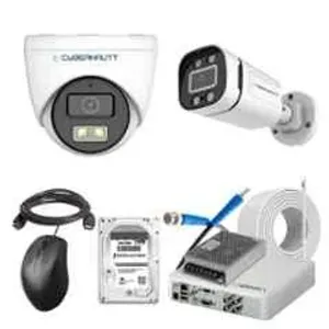 Cybernautt 2.4MP Full Colour HD Indoor & Outdoor CCTV Combo Kit with 4Ch DVR, 1 Dome Camera, 1 Bullet Camera, 4Ch SMPS, 50m Cable, 500GB HDD & Connector