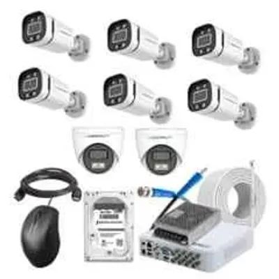 Cybernautt 2.4MP Full Colour HD Indoor & Outdoor CCTV Combo Kit with 8Ch DVR, 6 Bullet Camera, 2 Dome Camera, 8Ch SMPS, 50m Cable, 2TB HDD & Connector