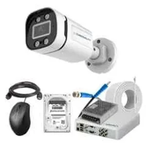 Cybernautt 2.4MP Full Colour HD Indoor & Outdoor CCTV Combo Kit with 4Ch DVR, 1 Bullet Camera, 4Ch SMPS, 50m Copper Cable, 500GB HDD & Connectors