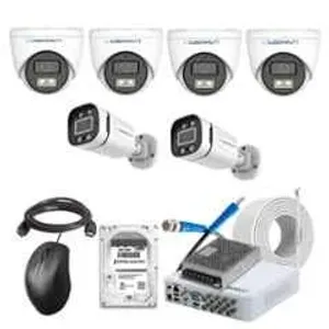 Cybernautt 2.4MP Full Colour HD Indoor & Outdoor CCTV Combo Kit with 8Ch DVR, 4 Dome Camera, 2 Bullet Camera, 8Ch SMPS, 50m Cable, 500GB HDD & Connector