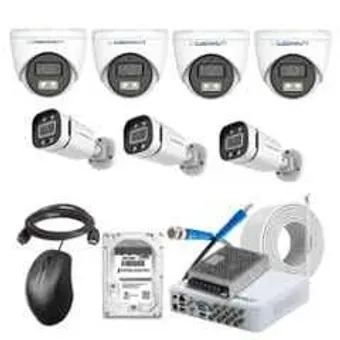 Cybernautt 2.4MP Full Colour HD Indoor & Outdoor CCTV Combo Kit with 8Ch DVR, 4 Dome Camera, 3 Bullet Camera, 8Ch SMPS, 50m Cable, 2TB HDD & Connector