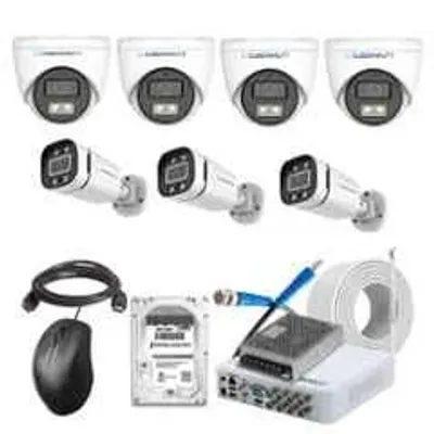 Cybernautt 2.4MP Full Colour HD Indoor & Outdoor CCTV Combo Kit with 8Ch DVR, 4 Dome Camera, 3 Bullet Camera, 8Ch SMPS, 50m Cable, 2TB HDD & Connector