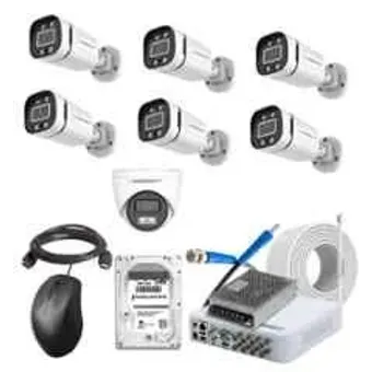 Cybernautt 2.4MP Full Colour HD Indoor & Outdoor CCTV Combo Kit with 8Ch DVR, 6 Bullet Camera, 1 Dome Camera, 8Ch SMPS, 50m Cable, 2TB HDD & Connector