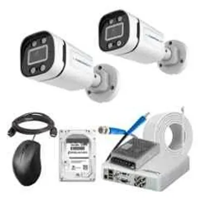 Cybernautt 2.4MP Full Colour HD Indoor & Outdoor CCTV Combo Kit with 4Ch DVR, 2 Bullet Camera, 4Ch SMPS, 50m Copper Cable, 2TB HDD & Connectors