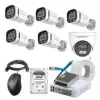 Cybernautt 2.4MP Full Colour HD Indoor & Outdoor CCTV Combo Kit with 8Ch DVR, 5 Bullet Camera, 1 Dome Camera, 8Ch SMPS, 50m Cable, 500GB HDD & Connector