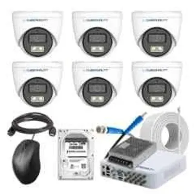 Cybernautt 2.4MP Full Colour HD Indoor & Outdoor CCTV Combo Kit with 8Ch DVR, 6 Dome Camera, 8Ch SMPS, 50m Copper Cable, 2TB HDD & Connectors