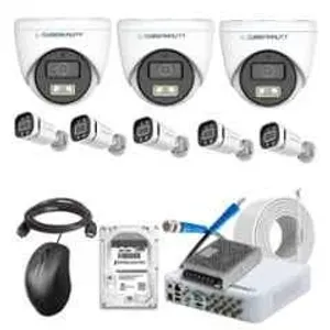 Cybernautt 2.4MP Full Colour HD Indoor & Outdoor CCTV Combo Kit with 8Ch DVR, 3 Dome Camera, 5 Bullet Camera, 8Ch SMPS, 50m Cable, 500GB HDD & Connector