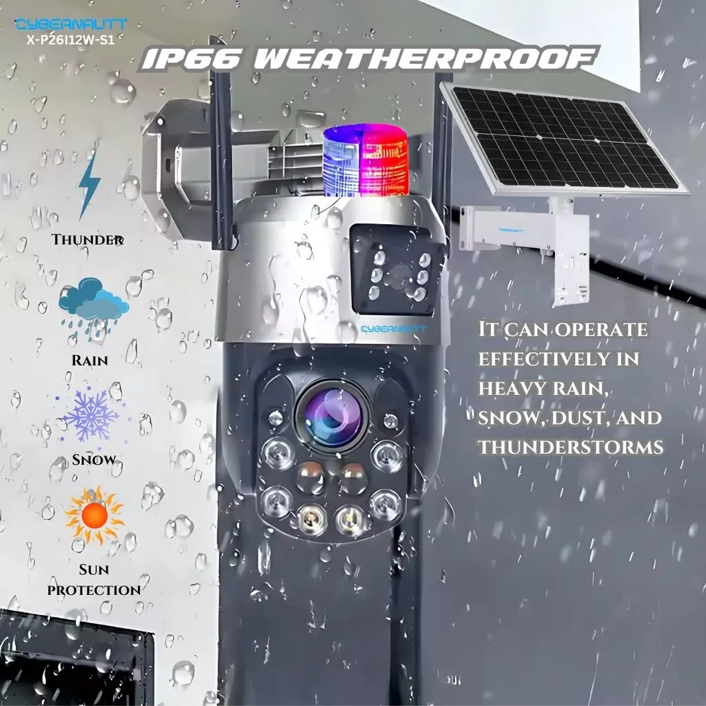 Cybernautt 3MP+3MP 2304x2592p Dual Lens Smart Wi-Fi Solar Camera, X-P26I12W-S1
