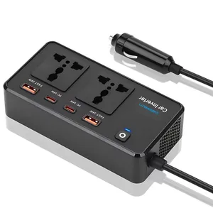 Cybernautt CA02 200W 2.4A Car Laptop Charger with Dual USB, Type-C Port & Fast-Charging USB