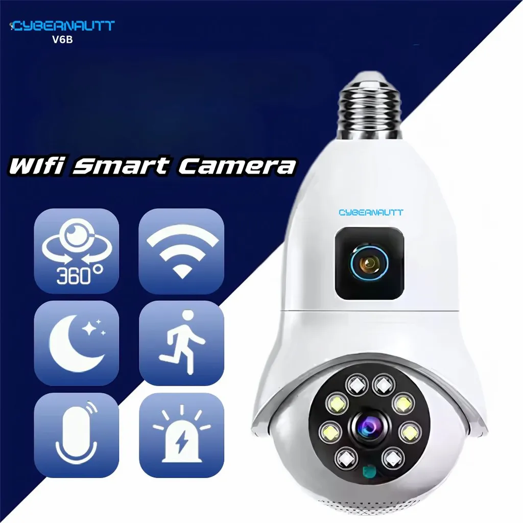 Cybernautt V6B Security Camera Pan-Tilt Wi-Fi Camera with 2-Way Audio, Night Vision, H.265, Supports SD Card & Cloud Storage
