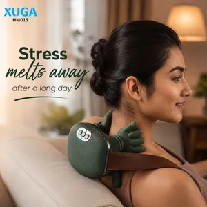 XUGA HM015 Wireless Portable Shiatsu Neck and Back Massager Machine, Electric Deep Tissue 4D Kneading Massage, Simulated Human Hand Design for Pain Relief and Muscle Relax
