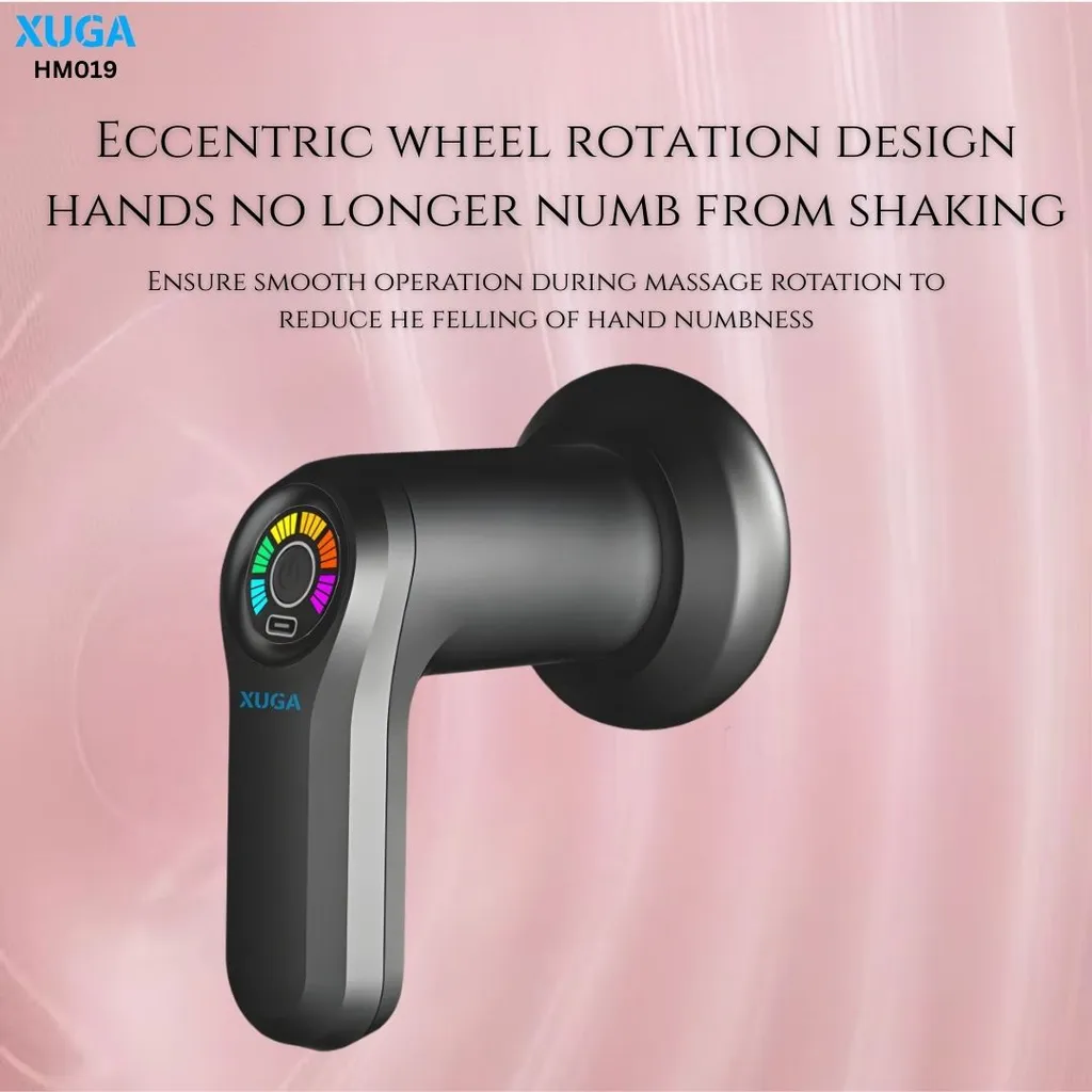 Xuga HM019 Body Massager - 6 in 1 Electric Muscle Massage Gun, Cordless with 1200mAh Battery, Portable Pain Relief for Back, Neck, Shoulders, Legs, Feet