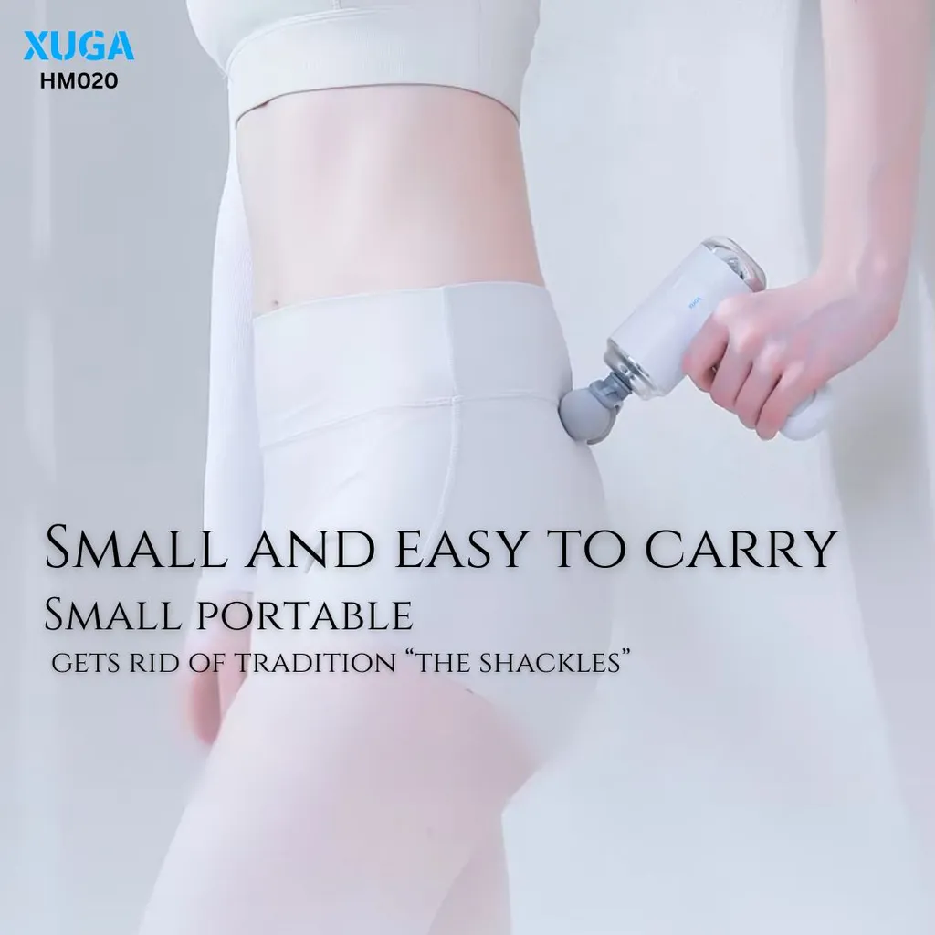 XUGA HM020 Handheld Percussion Massager - 6 Modes Muscle Recovery Tool, Multi-Position Adjustable, 2000mAh Lithium Battery, Cordless Electric Massager for Back, Shoulders, Legs