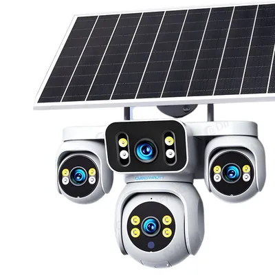 Cybernautt X11A 4G Solar Security Camera – Triple Lens 18MP, 355° Pan, Off-Grid Surveillance  | Night Vision | Motion Detection| Siren Alarm | 2 Way Audio | Use Air-tel 4G Sim