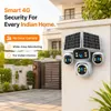 Cybernautt X11A 4G Solar Security Camera – Triple Lens 18MP, 355° Pan, Off-Grid Surveillance  | Night Vision | Motion Detection| Siren Alarm | 2 Way Audio | Use Air-tel 4G Sim
