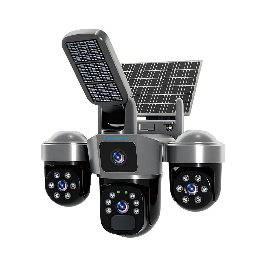 Cybernautt X18D 4G Solar SIM Security Camera with Triple 6MP Lens, 1080P Full HD Resolution, 355° Pan & 90° Tilt