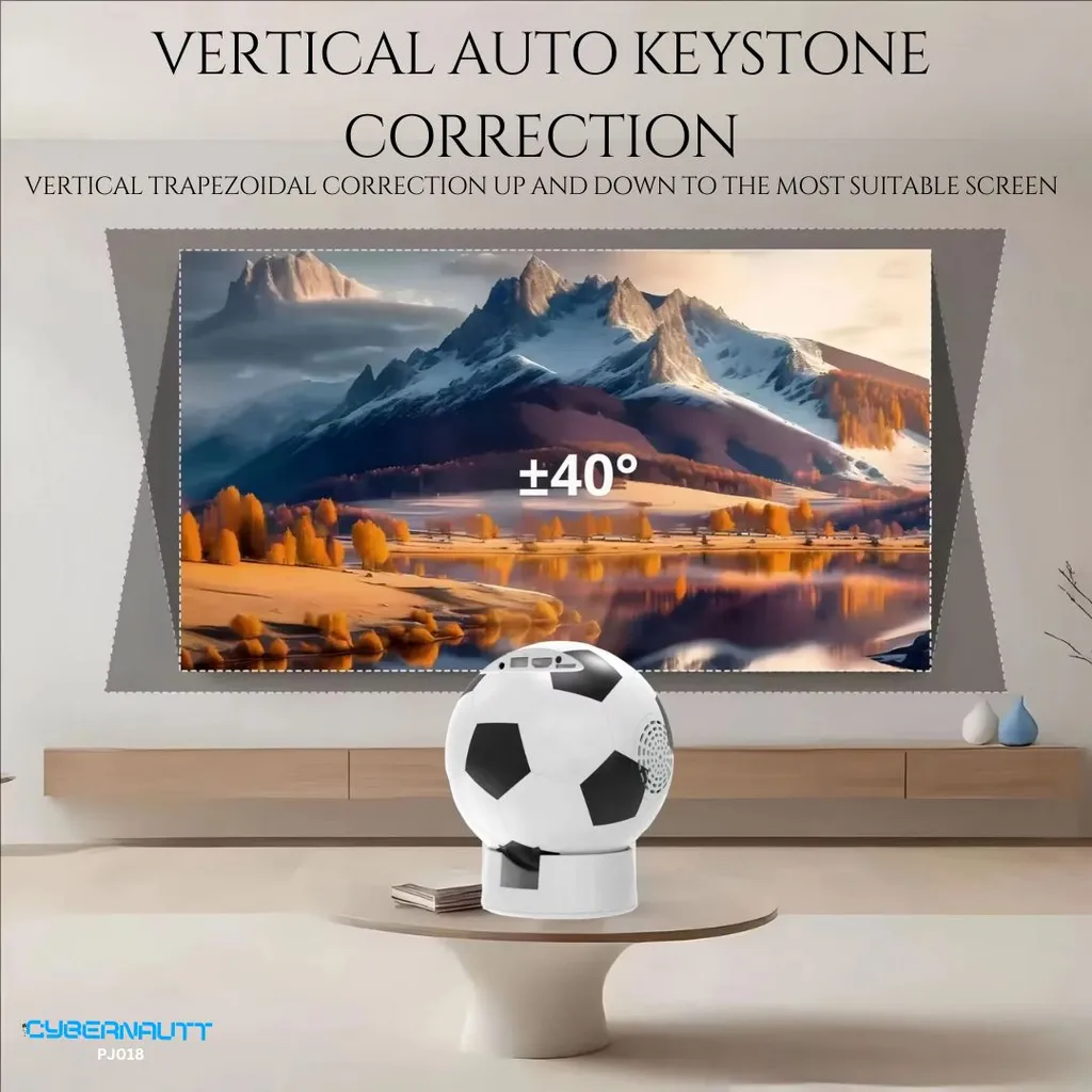 Cybernautt PJ018 Portable Projector, 720P HD Mini Projector with Android 11, WiFi 6, Auto Keystone, 4K Support, 160 Lumens, Bluetooth 5.0, Built-in Speaker