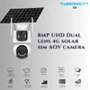 Cybernautt X2I 8MP 4G Solar Security Camera with Dual 4MP Lens, True Wireless LTE Connectivity, 1080P Full HD Video, 350° Pan and 90° Tilt, Solar Powered Battery Operation, Built-In Siren and Two-Way Audio for Remote Locations, Farms,