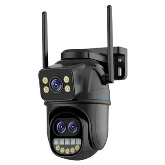 Cybernautt Z8C 8MP Dual-Lens WiFi PTZ Security Camera with 1080P Full HD Video, 355° Pan and 90° Tilt Control, Built-In Siren, Two-Way Audio, Vandal-Proof Design, H.264 Video Compression and Smart Remote Monitoring for Home, Office and Retail Security