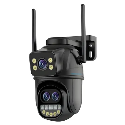 Cybernautt Z8C 8MP Dual-Lens WiFi PTZ Security Camera with 1080P Full HD Video, 355° Pan and 90° Tilt Control, Built-In Siren, Two-Way Audio, Vandal-Proof Design, H.264 Video Compression and Smart Remote Monitoring for Home, Office and Retail Security