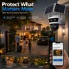 Cybernautt X20B 8MP Dual-Lens Solar Security Camera with 4MP + 4MP Ultra HD Imaging, 355° Pan and 90° Tilt Wide-Angle Coverage, Wireless Solar-Powered Operation, Smart Motion Detection Alerts,