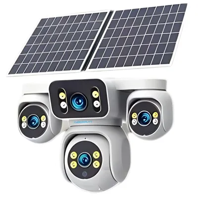 Cybernautt X20C 4G LTE Solar Security Camera Outdoor Wireless, 4MP 4-Lens 360° Panoramic, No WiFi Needed, Battery Powered, Pan Tilt, 1080P, 2-Way Audio, Built-in Siren, Vandal-Proof