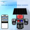 Cybernautt X11T Triple-Lens 4G Solar Security Camera with Three 4MP Lenses, 1080P Full HD Video, 350° Pan and 90° Tilt Coverage, Wire-Free Solar-Powered Operation, Built-In Siren and Two-Way Audio,