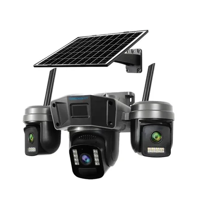 Cybernautt X11V Triple-Lens 4G SIM Solar Security Camera with Three 4MP Lenses, 1080P Full HD Video, Smart Motion Detection and Instant Alerts, Infrared Night Vision, Two-Way Audio,