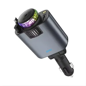 XUGA XA08 5 in 1 Starlight Retractable Car Charger, Aromatherapy Diffuser, 2 Retractable Cables & 1 USB Port, Air Freshner, Fast Car Charger, Starry Light