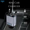 XUGA XA05 4 in 1 Retractable Car Charger,180 Degree, 2 Retractable Cables & 1 USB Port, 1 Type C, 2 Cable Car Adapter for Android Phones & iPhone 16/15/14/13/12/11