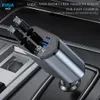XUGA XA03 120W 4 in 1 Retractable Car Charger,Super Fast Charge Car Phone Charger, 1 USB Port, 1 Type C, 1 Other Connector, Car Charging Adapter for Phone