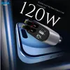XUGA XA03 120W 4 in 1 Retractable Car Charger,Super Fast Charge Car Phone Charger, 1 USB Port, 1 Type C, 1 Other Connector, Car Charging Adapter for Phone