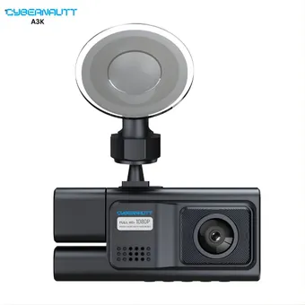 Cybernautt A3K 3 Channel WiFi Dash Cam – Front, Cabin, Rear Triple Lens Camera with Night Vision, Parking Mode, G-Sensor, 150° Wide Angle