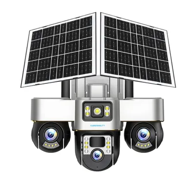 Cybernautt X18M 6MP+6MP+6MP 4G Dual Solar SIM Camera , 18MP Triple Lens, All 3 Mobile controlled Lens, AI Human Detection, Full Color Night Vision, Wire-Free Outdoor Camera for Home/Construction/Farm
