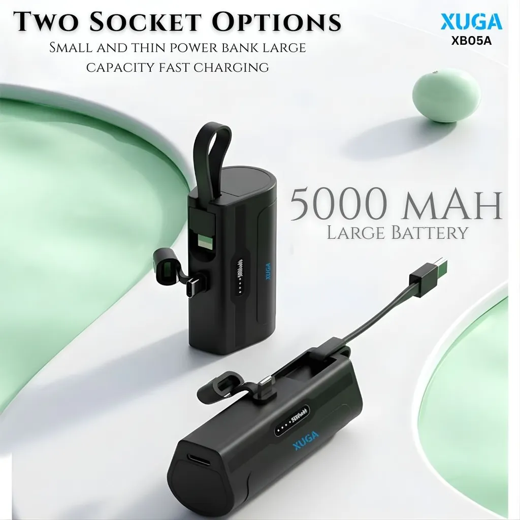 XUGA XB05A 5000mAh Power Bank with  20W Fast Portable Charger, LED Display, Quick Charge 3.0, Triple Output (Type-C/Micro USB/USB-DC), Travel Power Bank