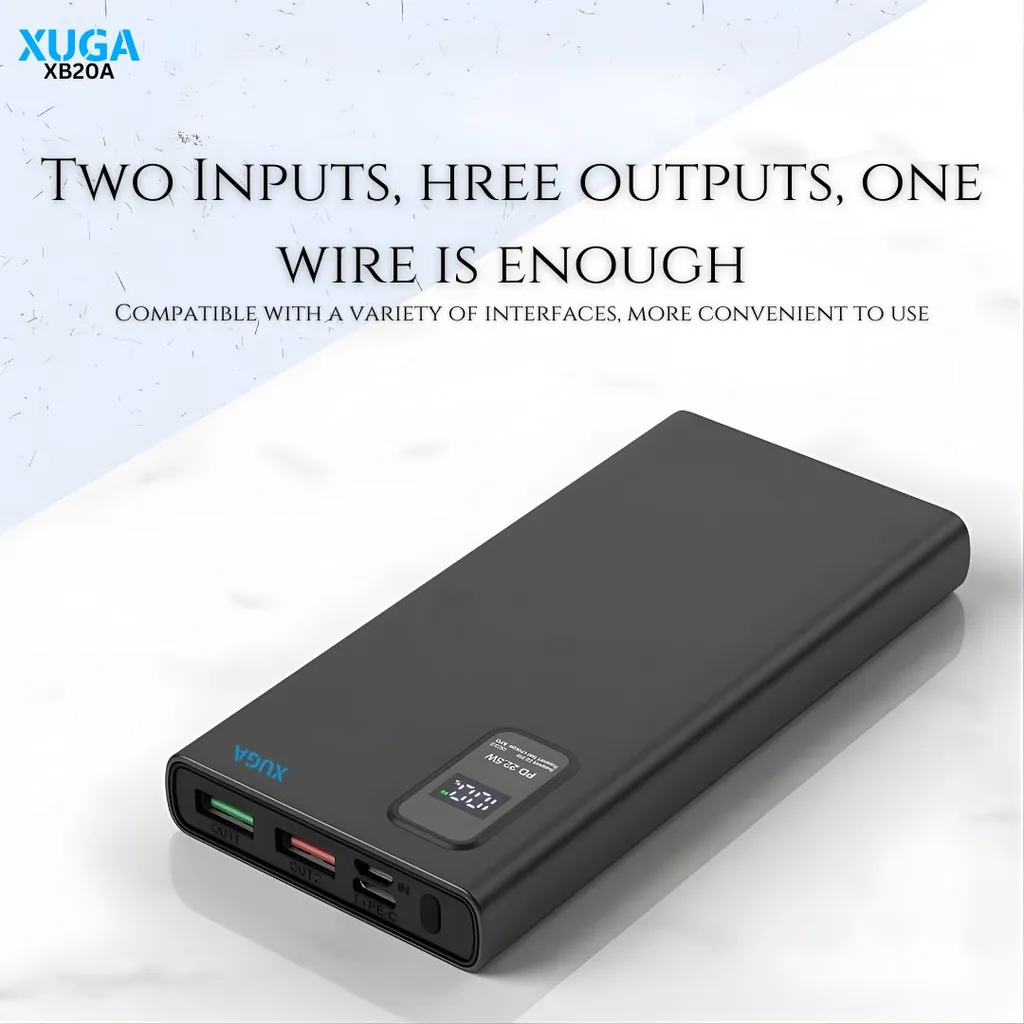 XUGA XB20A 20000mAh Power Bank, 22.5W Fast Charging Portable Charger with Wireless Charger & Digital Display