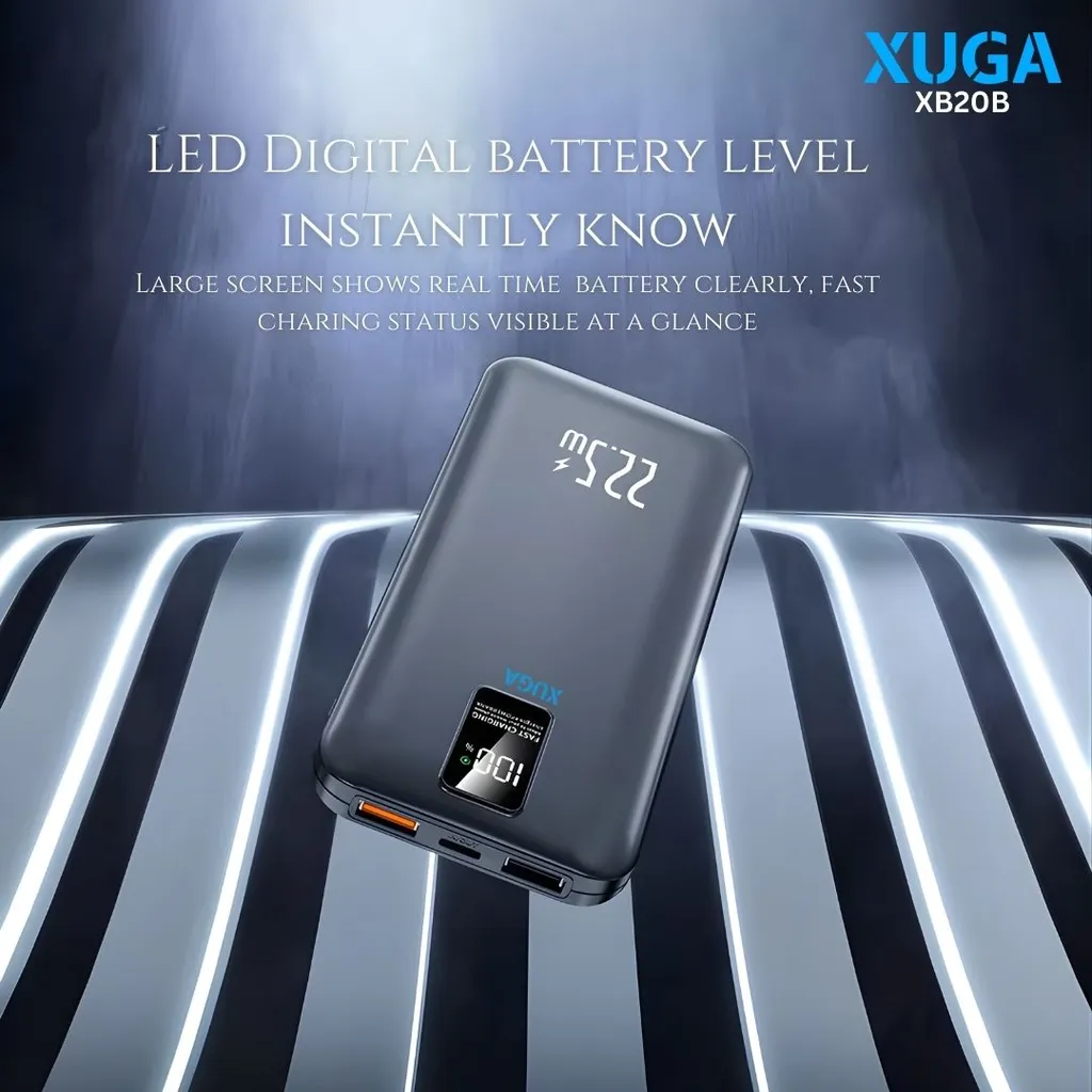 XUGA XB20B 20000mAh Power Bank - 22.5W PD Fast Charging with Digital Display
