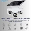 Cybernautt X18B Solar Security Camera 4G LTE, 18MP Triple Lens, All 3 Mobile controlled Lens, AI Human Detection, Full Color Night Vision, Wire-Free Outdoor Camera for Home/Construction/Farm