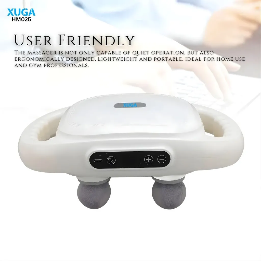 XUGA HM025 Massage Gun, 6-Massage-Head Deep Tissue Body Massager - High & Low Speed Percussion, Full Body Muscle Relief for Back Pain, Legs, Shoulders