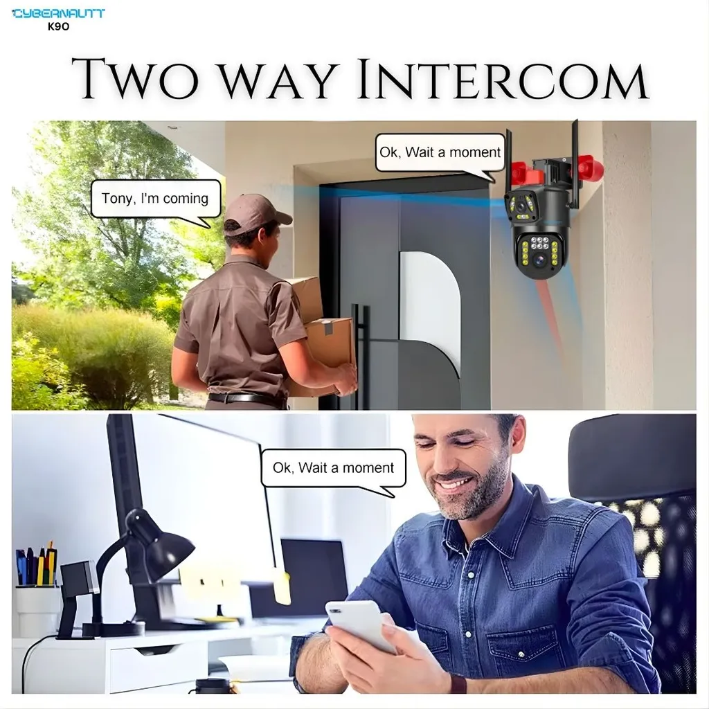 Cybernautt K9O 4G Cellular Security Camera – No WiFi Needed | Dual Lens 4MP+4MP Outdoor Camera with SIM Card Slot | Human Detection Alerts | Pan Tilt, 2-Way Audio | for Remote Locations, Farm, Construction