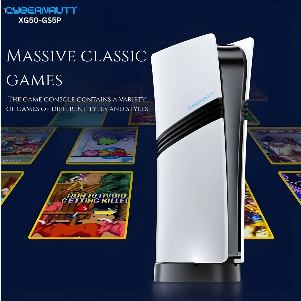 Cybernautt XG50-GS5P 64GB Game Console with 2 Wireless Controllers - Multiplayer Family TV Console, 1:1 FPS Speed, Network Download, Expandable Storage
