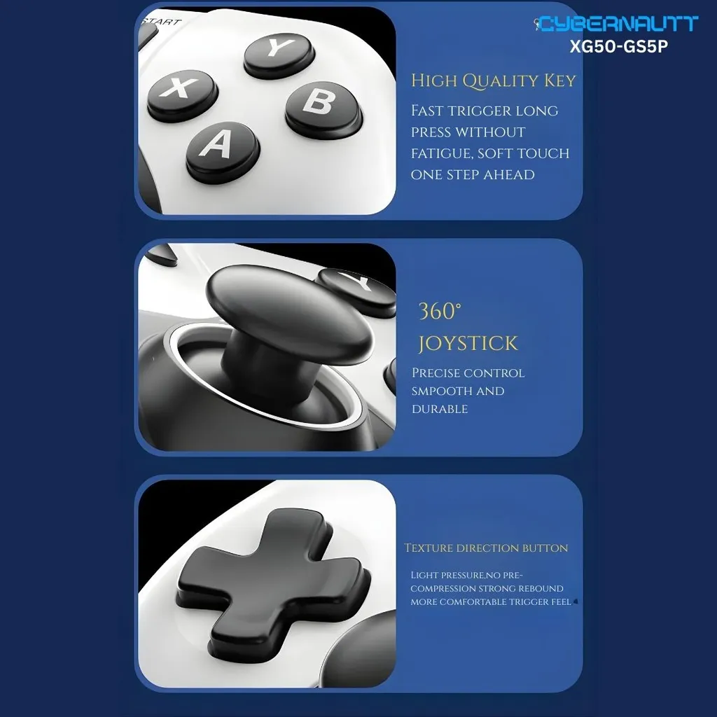 Cybernautt XG50-GS5P 64GB Game Console with 2 Wireless Controllers - Multiplayer Family TV Console, 1:1 FPS Speed, Network Download, Expandable Storage