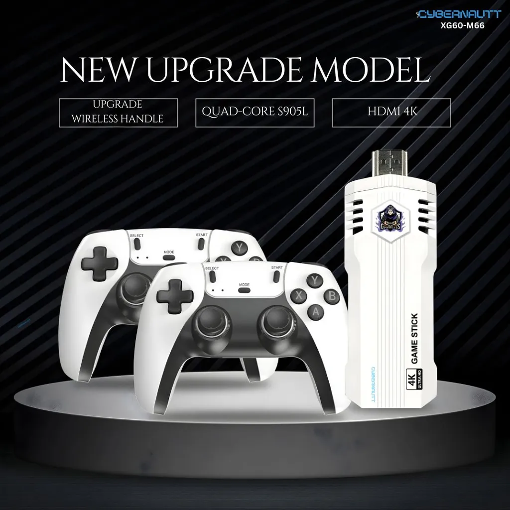 Cybernautt XG60-M66 Gaming Console, 4K Ultra HD, 64GB Memory, Wireless/Wired Game Console for TV, Supports Multiplayer & Multi-Language