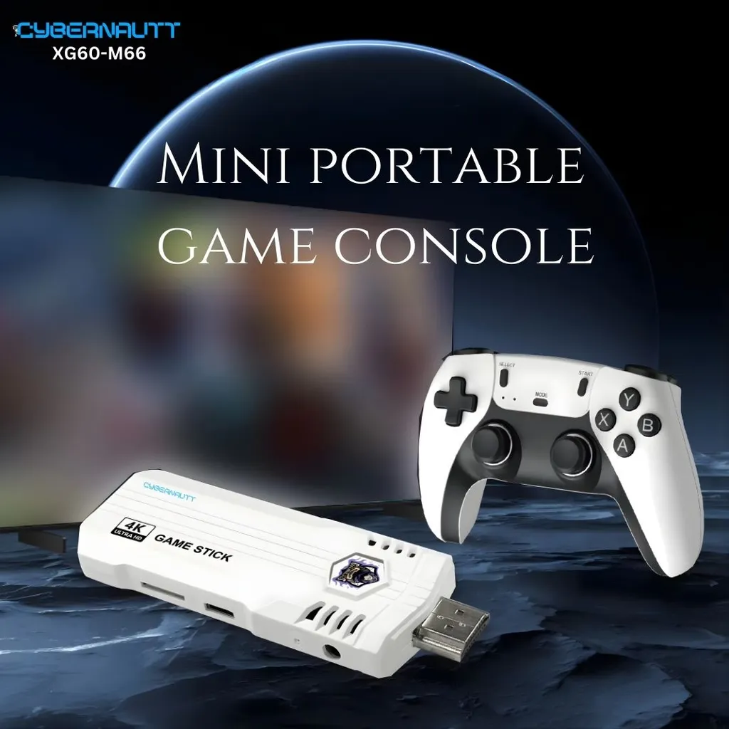 Cybernautt XG60-M66 Gaming Console, 4K Ultra HD, 64GB Memory, Wireless/Wired Game Console for TV, Supports Multiplayer & Multi-Language