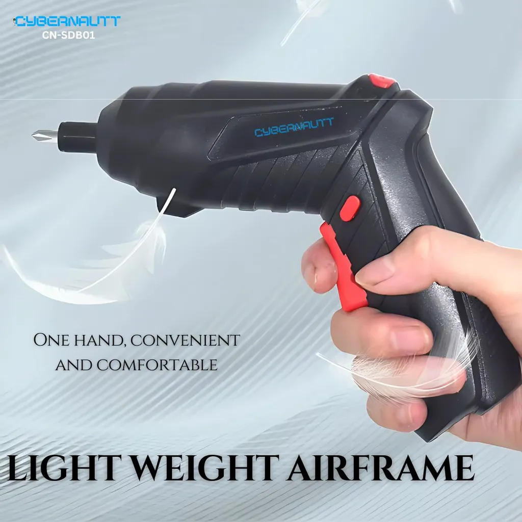 Cybernautt CN-SDB01 Cordless Screwdriver 3.6V Lithium Ion, 1300-1800mAh Rechargeable Battery, 250RPM Auto Lock Screwdriver for Home DIY