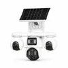 Cybernautt X18C 16MP 4G LTE Solar Security Camera, 10000mAh Battery Powered, All 3 Mobile controlled Lens, 4-Lens Stitched Vision, AI Human Detection, Dual-Light Color Night Vision