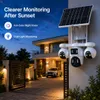 Cybernautt X18C 16MP 4G LTE Solar Security Camera, 10000mAh Battery Powered, All 3 Mobile controlled Lens, 4-Lens Stitched Vision, AI Human Detection, Dual-Light Color Night Vision