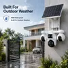 Cybernautt X18C 16MP 4G LTE Solar Security Camera, 10000mAh Battery Powered, All 3 Mobile controlled Lens, 4-Lens Stitched Vision, AI Human Detection, Dual-Light Color Night Vision