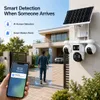 Cybernautt X18C 16MP 4G LTE Solar Security Camera, 10000mAh Battery Powered, All 3 Mobile controlled Lens, 4-Lens Stitched Vision, AI Human Detection, Dual-Light Color Night Vision